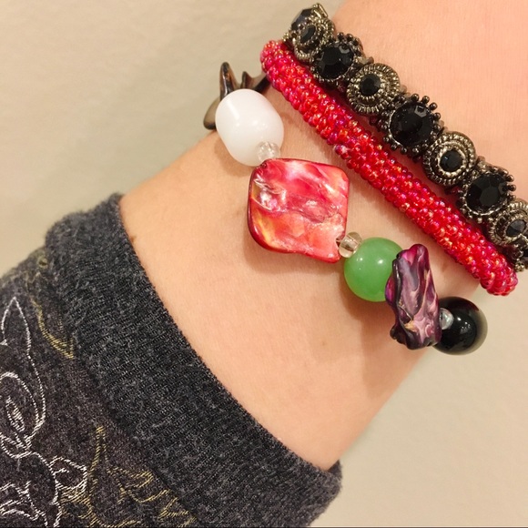 ✅FREE✅ 🌎 bracelet BUNDLE abalone ocean gems and beads 🇵🇭 🇮🇳 - Picture 2 of 7